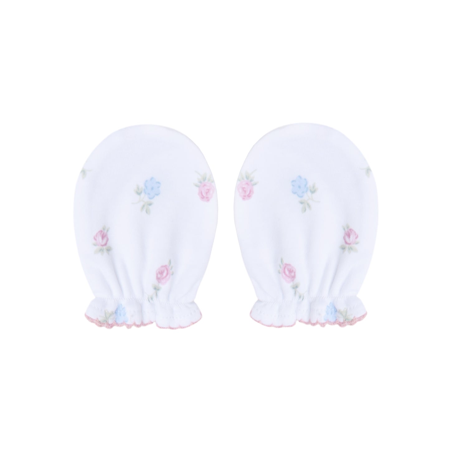 Warmi Mitón Flores Azul Y Rosa