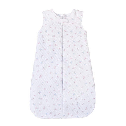 Warmi Saquito Jackard Flores Azul y Rosa