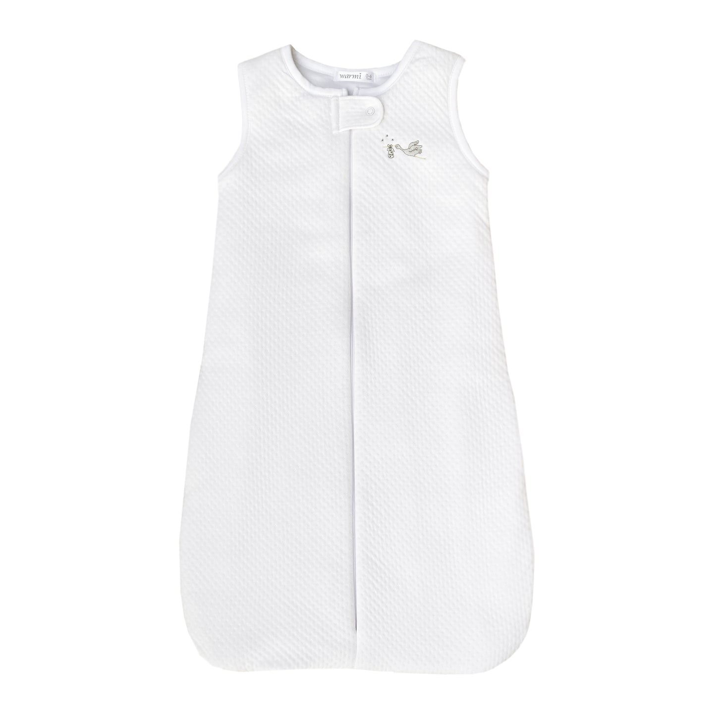 Warmi Saquito Blanco Detalle Bordado Cigueña