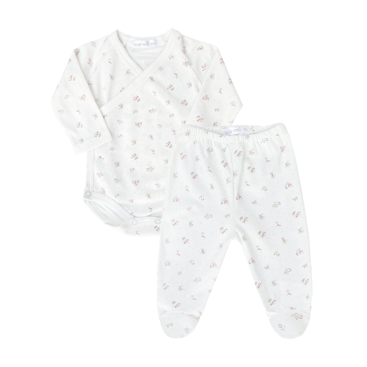 Warmi Set Bodie + Pantalón Rosas Con Puntos