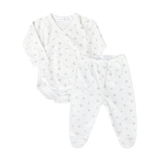 Warmi Set Bodie + Pantalón Rosas Con Puntos