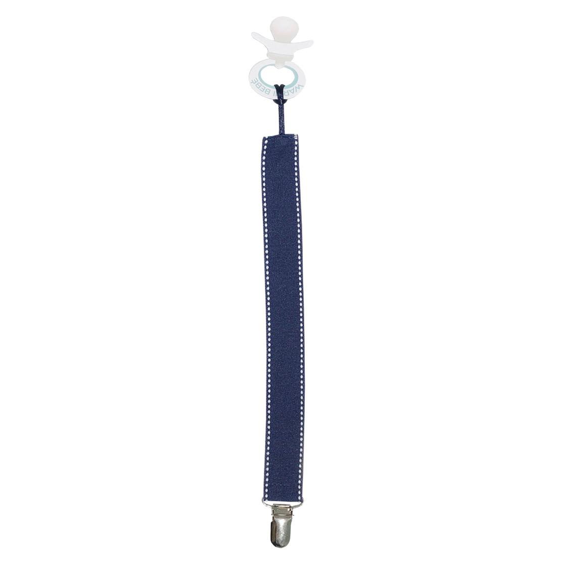 Portachupete Azul pespunte blanco