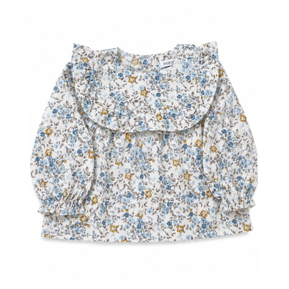 Warmi Blusa Martina Flores Celeste y Cocoa