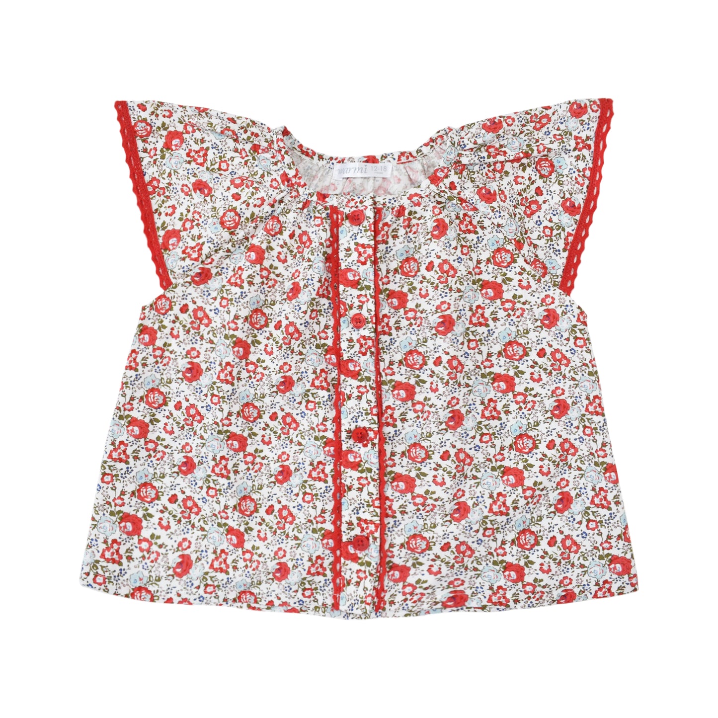 Warmi Blusa Begonia Flores Rojas