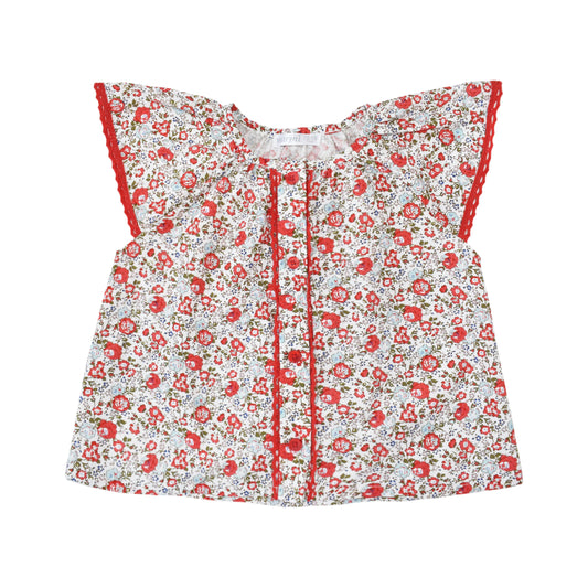 Warmi Blusa Begonia Flores Rojas