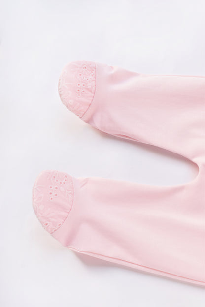 Warmi Enterito Blanca Tira Bordada Rosa