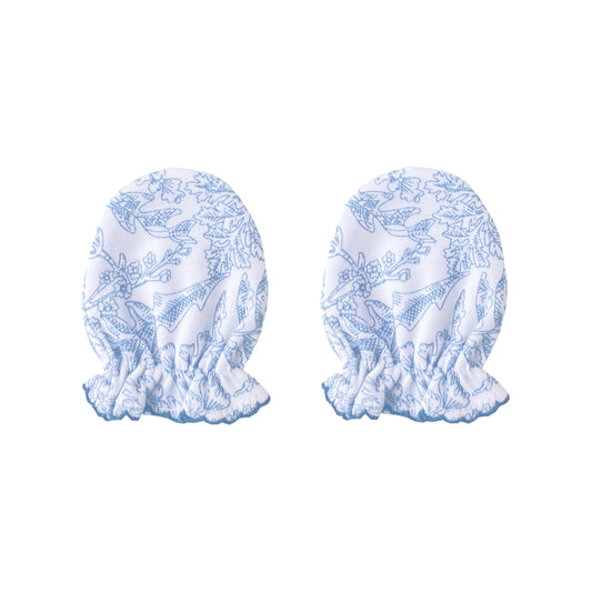 Warmi Mitón Flores Azul Francia