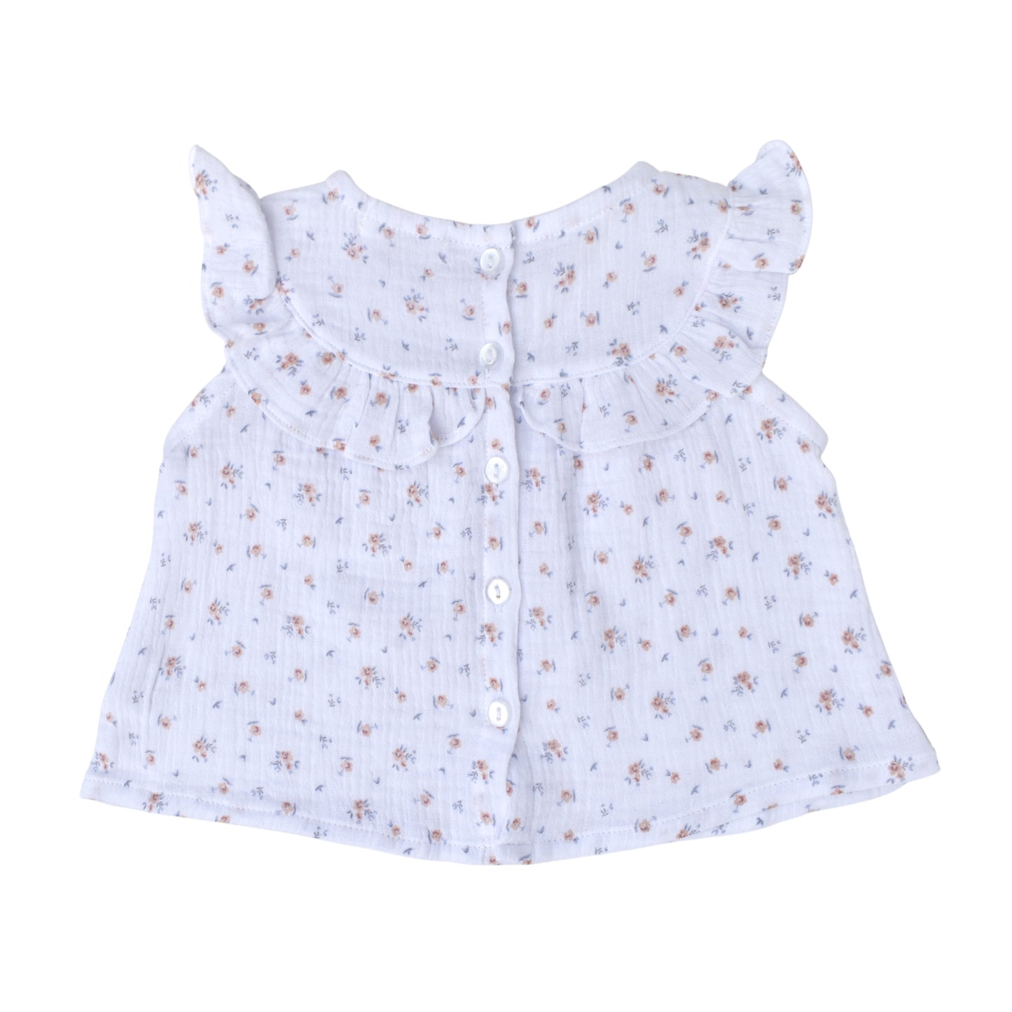 Warmi Blusa Celeste Muselina Flores Mini Print