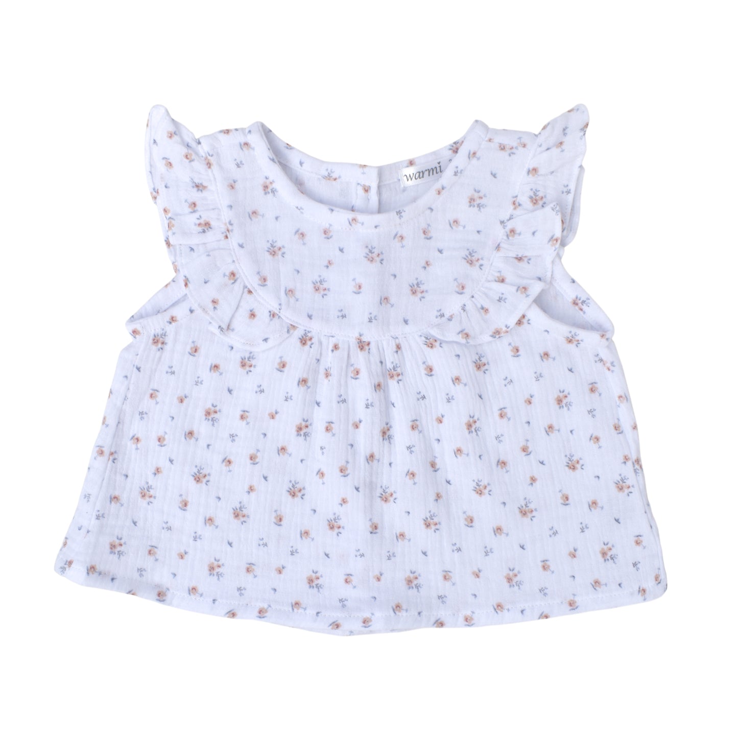 Warmi Blusa Celeste Muselina Flores Mini Print