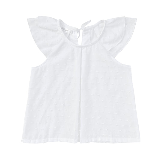 Warmi Blusa Abigail Blanca con Motas