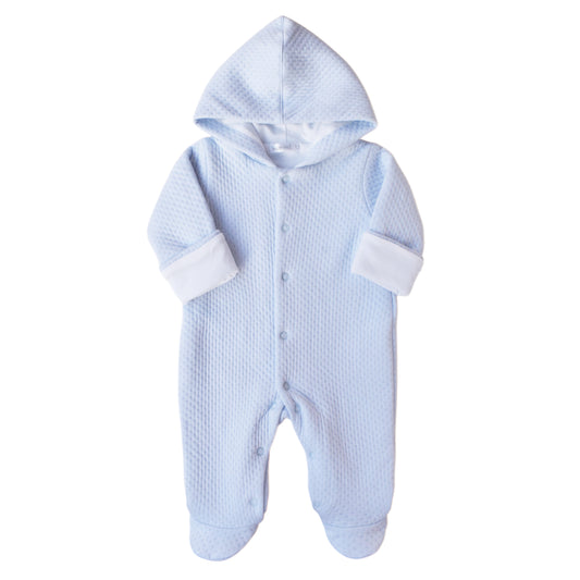 Warmi Enterito Acolchado Con Capucha Celeste